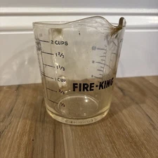 Fire King Measuring Cup Glass 2 Cup / 16 Ounces #498 Liquid Vintage w/Handle