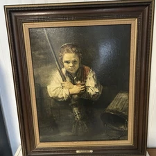 Rembrandt Girl With A Broom Reprint 26x22 READ