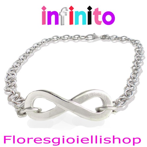 Bracciale Catena Coreana Infinito Con Zirconi Bianco In ARGENTO 925 Galvanica Rodio 20861 - Foto 12