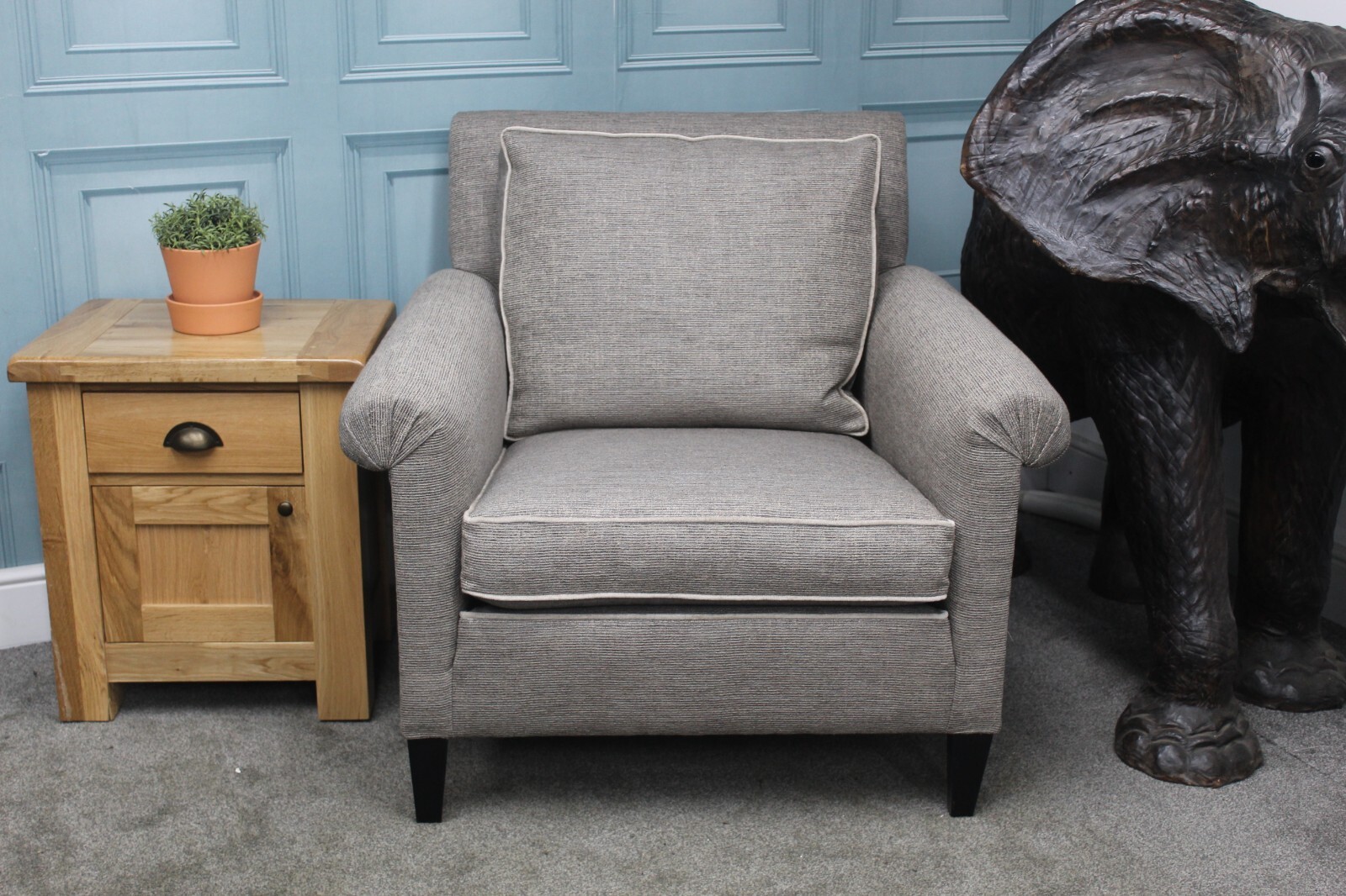 DURESTA, PARKER KNOLL, GABRIELLE CHAIR IN GREY WEAVE FABRIC. eBay