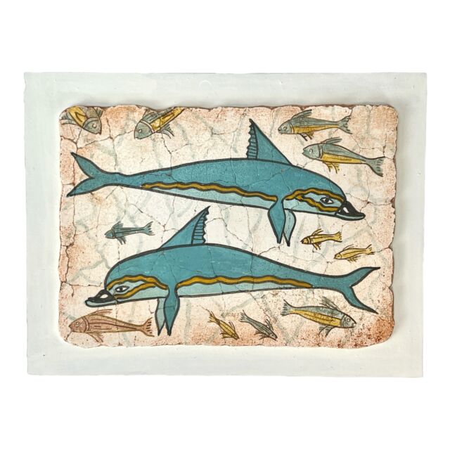 Minoan Dolphins Small REAL Fresco Wall Decor Knossos Palace Crete 1500 B.C. Minoan Dolphins Small REAL Fresco Wall Decor Knossos Palace Crete 1500 B.C.