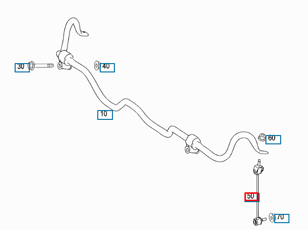 MB S W221 Rear Right Stabilizer Bar Link Rod Strut A2213202289  