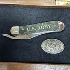 CASE XX #15031 U S ARMY COMMEMORATIVE RUSSLOCK SMOOTH NATURAL BONE WOOD BOX#127 — photo 3