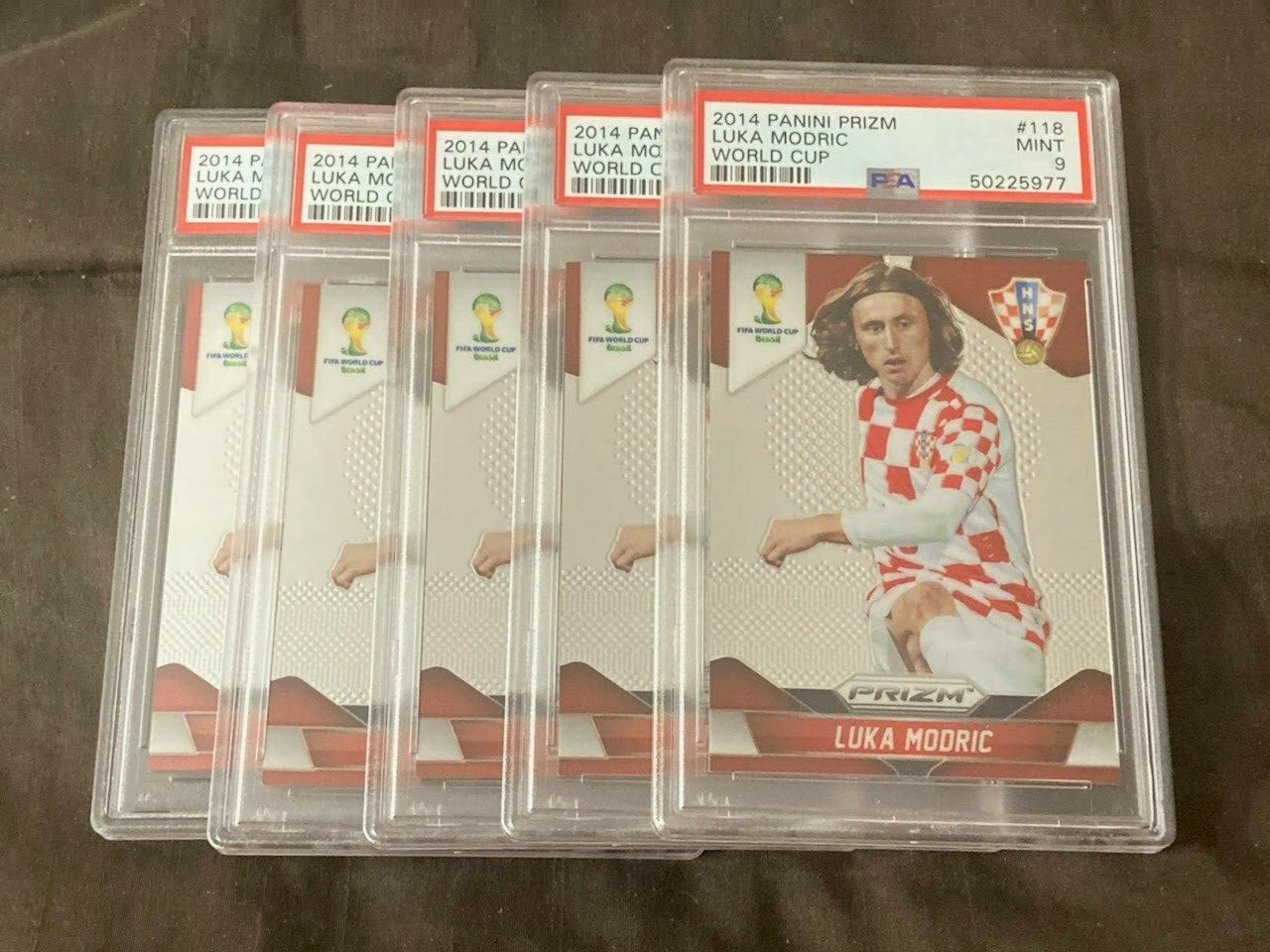 2014 Panini Prizm World Cup Soccer #118 Luka Modric Croatia PSA 9 (lot of 5)