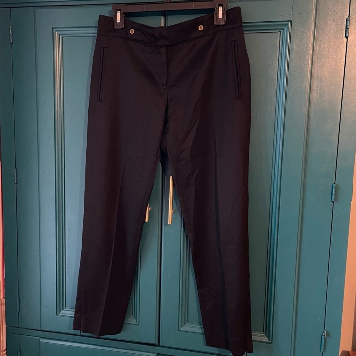 パンツ STELLA MCCARTNEY WOOL PANTS Stella McCartney black wool trouser pants straight leg pants