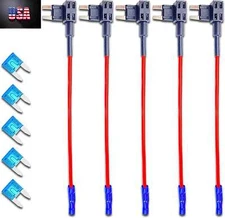 5Pcs Fuse TAP ADAPTER KIT 12V 15 Amp Car Add-a-circuit Mini ATM APM Blade Fuse