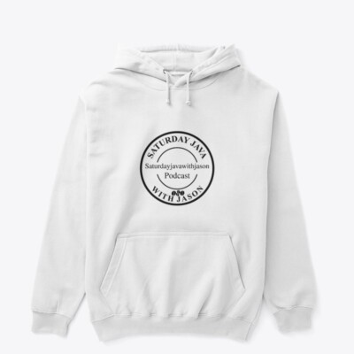Saturdayjavawithjason Podcast XL Sportswear  Men's Pullover Hoodie - White