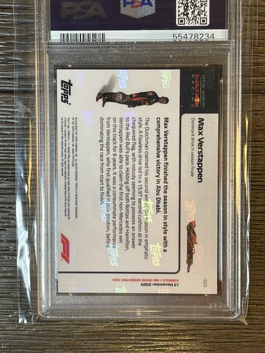 2020 Topps Now Formula 1 F1 Max Verstappen 23 PSA 10 - Picture 2 of 2