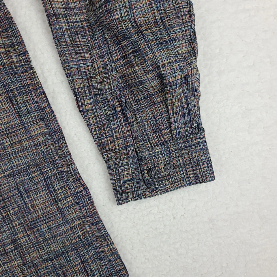 Camisa de Vestir Jhane Barnes Para Hombres Grande Multicolor Preppy Clubbing Algodón Abotonada Foto 2 de 4