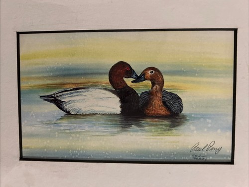 Paul Perry Duck & Ducks Watercolor Artwork Signed 2 pieces - Picture 4 of 6