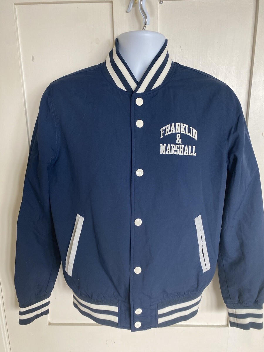 Franklin Marshall Mens Varsity Baseball Jacket Button Front Medium