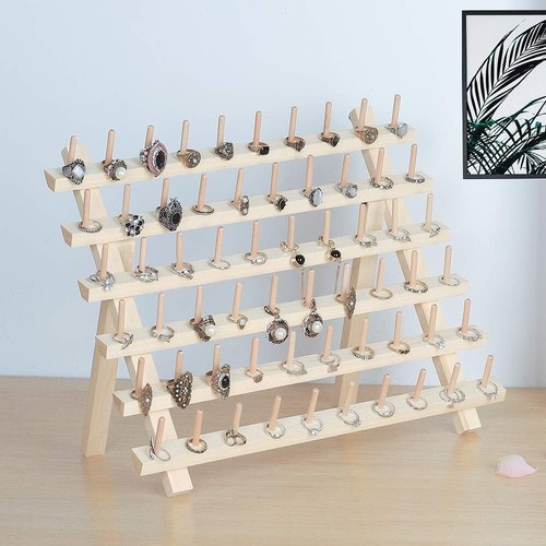 60 Spool Sewing Thread Rack with Hanging Hook, Wall Mounted Wooden Thread Hol... - Picture 4 of 4