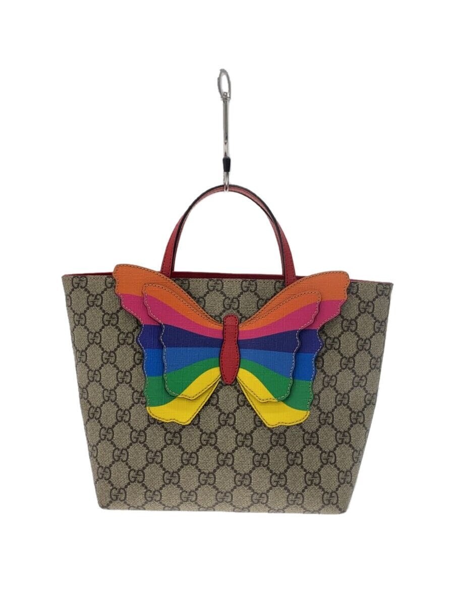 GUCCI GG Supreme Canvas rainbow Butterfly tote Bag Handle