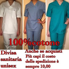 Divisa Completa Ospedaliera Sanitaria Unisex Infermiere Oss Mis. Xs S M L XL XxL