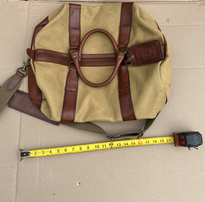 Ralph Lauren Madison Safari Traveler L Duffle Bag Canvas & Leather
