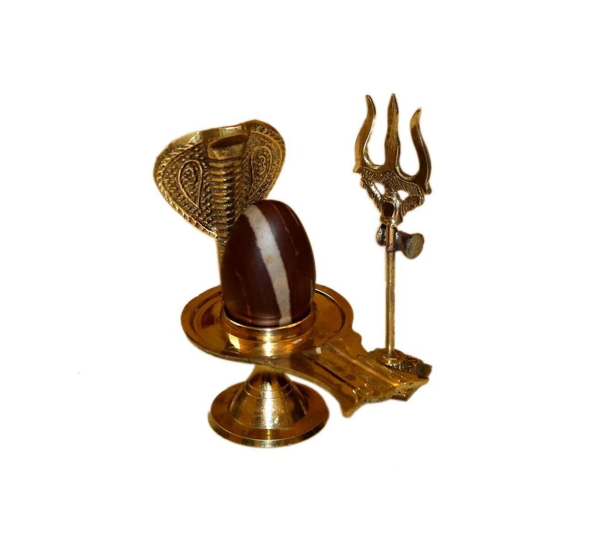 Indian Traditional Brass Shiva Ling with Trishul Decorative Showpiece | eBay