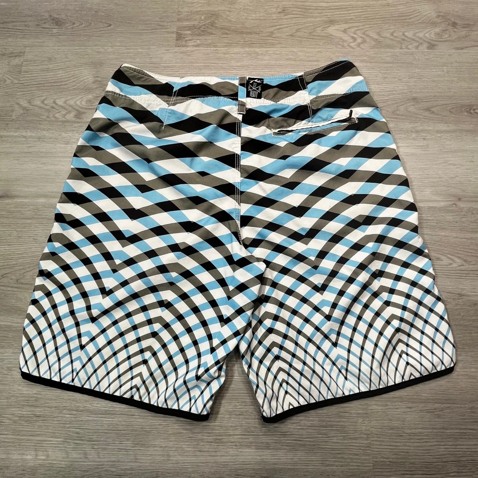 Bañador Rusty para Hombres Board Shorts 34 Playa Surf Azul Gris Materiales Reciclados Foto 2 de 4