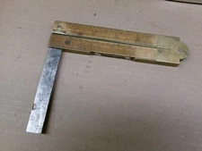 Chapin-Stephens Co  Folding Brass Rule with built in level and Square  No 036