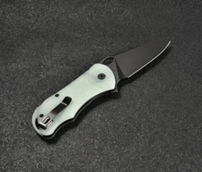 CMB Made Knives Folding Pocket Knife 3" D2 Tool Steel Blade Jade G10 Handle 05J