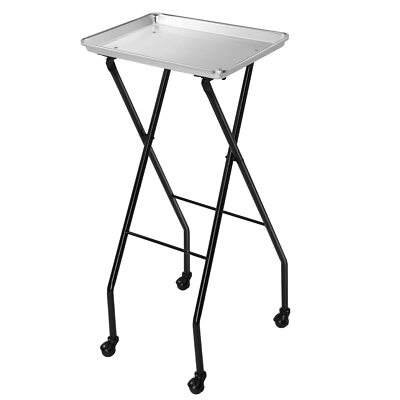 Foldable Salon Tattoo Stand Mobile Rolling Trolley Cart Stylist Beauty Tray New
