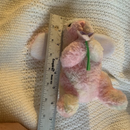 princess easter pastel bunny holding felt flower 6 inches tall - Picture 13 of 14