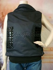$2430 New Marni Black Sleeveless Wrap Style Beaded Tiled Nylon Jacket Top 2 36