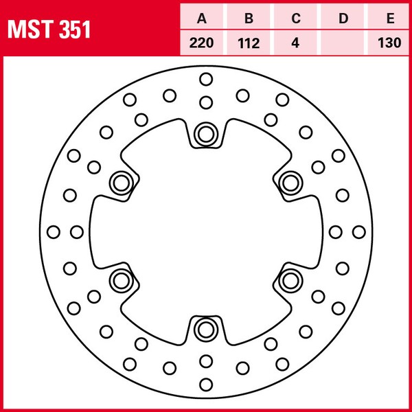 TRW Bremsscheibe Allround Starr MST351 WR125-image