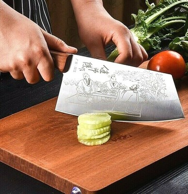 Cleaver Knife Stainless Steel Full Tang Wood Handle Slicing Beef Chef Butcher XL