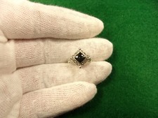 ATTRACTIVE LITTLE LADY'S or GIRL'S STERLING SILVER  BLACK ONYX RING, MARSALA CO