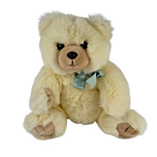 Ty Classics 1990 Honey Bear Green Bow 13" Big Eyes Plush