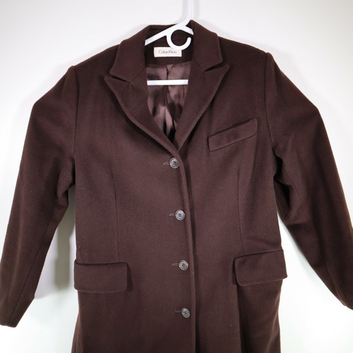 calvin klein brown wool coat