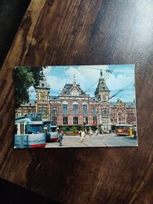 Amsterdam Holland Central Station Postcard Vintage Unposter
