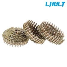 LABLT 7200×7/8"×0.12" 15 Degree Coil Roofing Nail 3/8" Head Diameter Galvanized