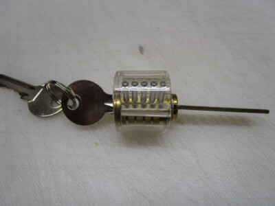Cylinder Practice Lock Transparent Lock w 2 keys Durable Premium High Quality