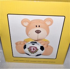 Dynamo Dresden Spardose Teddy schwarz gelb, ca. 13 cm handmade -NEU,Lizenz,OVP
