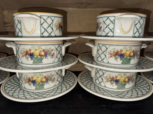 Villeroy & Boch Basket Flat Cream Soup Bowls & Saucer Sets(12) - Picture 3 of 4