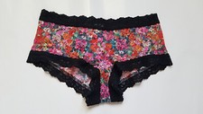Hanky Panky Signature Lace Boyshorts Panties, Black and Floral Multi, Size XS