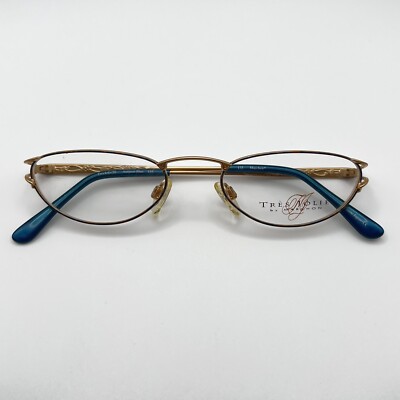 Marchon Tres Jolie 20 Eyeglass Frame Oval Metal Gold Autumn  display picture 1