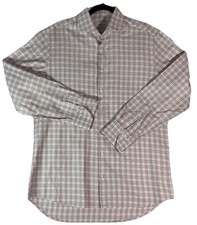 Stenstroms Men  s 16.5 42 L Fitted Body Red Check Twofold Super Cotton Shirt