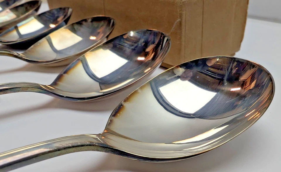 x6 cucharas sopera redondas de plata Carlton Cherie vintage nuevas de colección de sopa Lipton Foto 4 de 4