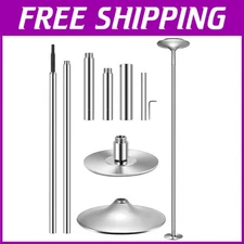 Versatile Chrome Dance Pole - Supports 440lbs with 2 Usage Modes for Home & Gym