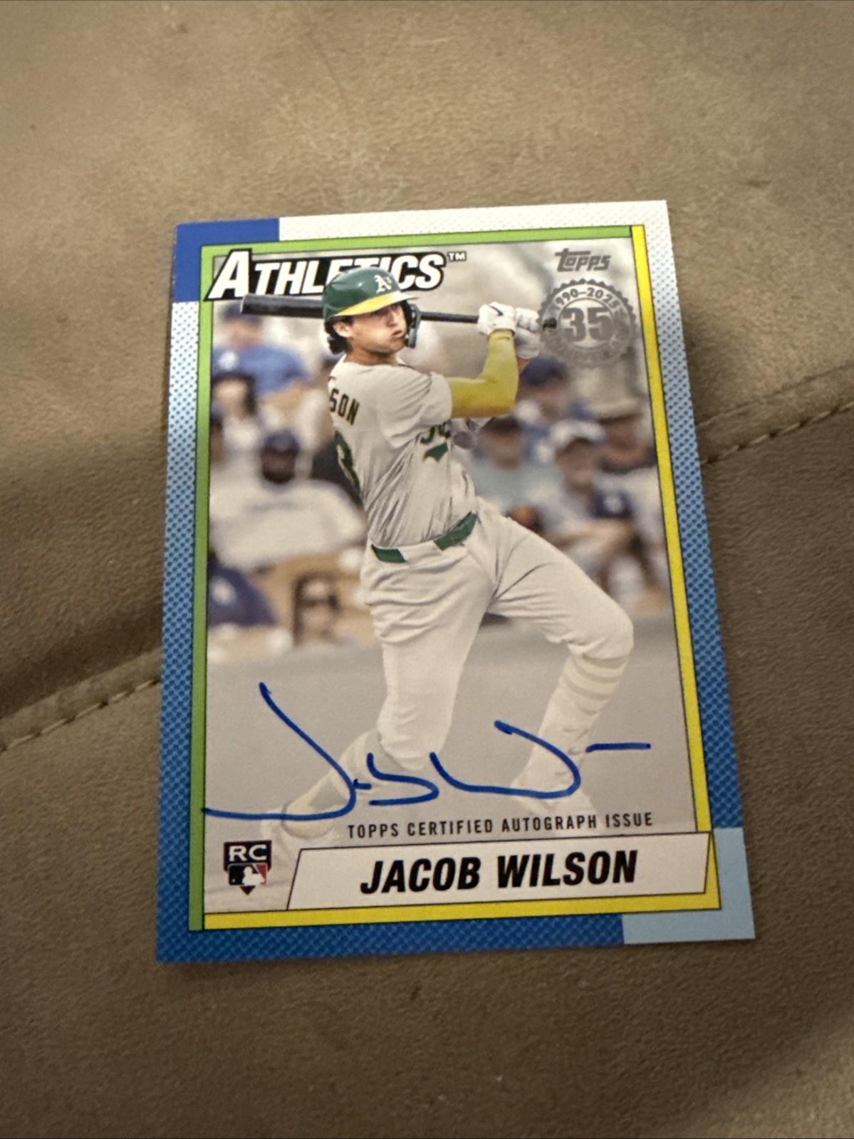 2025 Topps Jacob Wilson Rookie Auto 1990 Topps Baseball 35th Anniversary