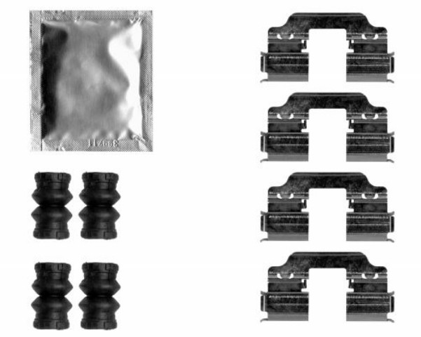 Brake Pad Accessory Kit Fits Mercedes-Benz Mintex MBA1858 1 Year Warranty