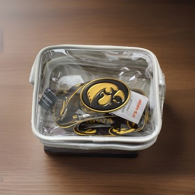 LittleEarth Womens NCAA Clear Fanny  Fan Purse  With Teams 3D Logo-Iowa Hawkeyes
