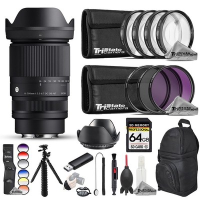 Sigma 16-300mm f/3.5-6.7 DC OS Contemporary Lens (Sony E) - 23pc Pro Bundle