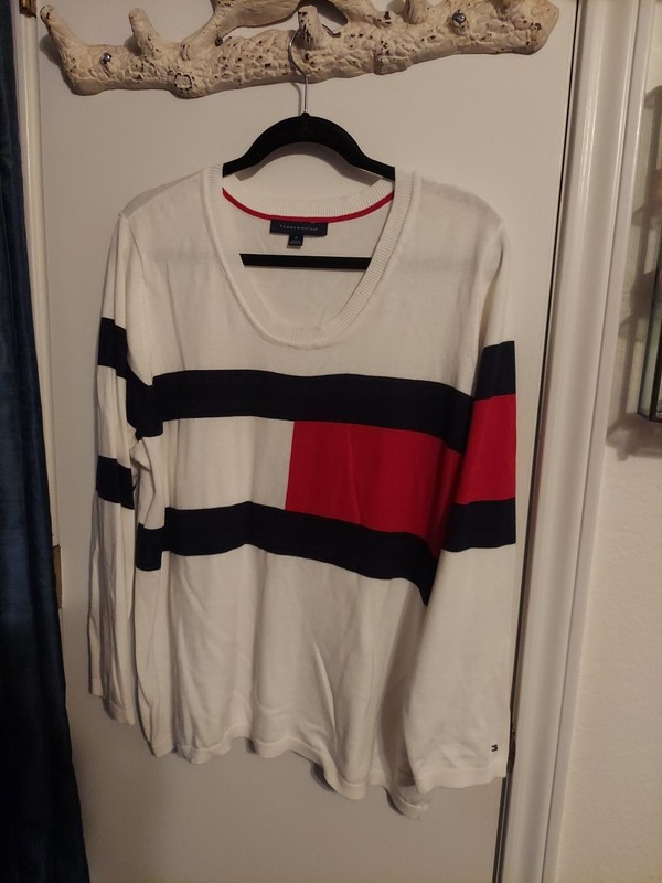 Tommy Hilfiger 1x Navy Blue White Red Long Sleeve Tommy Logo
