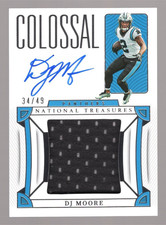 D.J. MOORE 2022 PANINI NATIONAL TREASURES COLOSSAL ON CARD AUTO/JERSEY #34/49