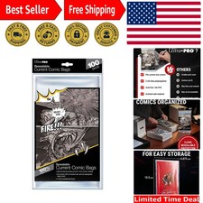 100 Resealable Comic Book Sleeves - Clear Polypropylene for Modern Collectors