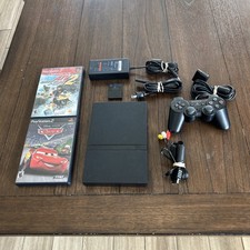Sony PlayStation 2 Slim PS2 Black Console SCPH-7001 bundle read description!