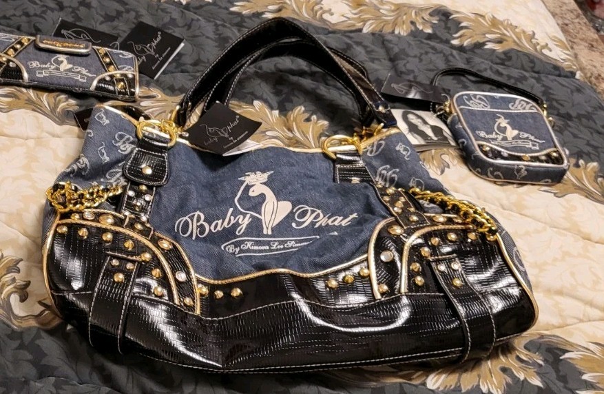 RARE* NEW *BABY PHAT  Denim Purse  /  BAG ***** Medium  WITH MATCHING WALLET * image 6